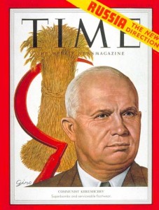 Первый секретарь ЦК КПСС (1953–1964) Никата Хрущев (коллаж на обложки американского журнала)
