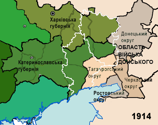 Карта донецкой области до 1917 года