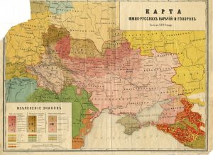 "Карта южнорусских наречий и говоров" П.Чубинского и К.Михальчука, 1871