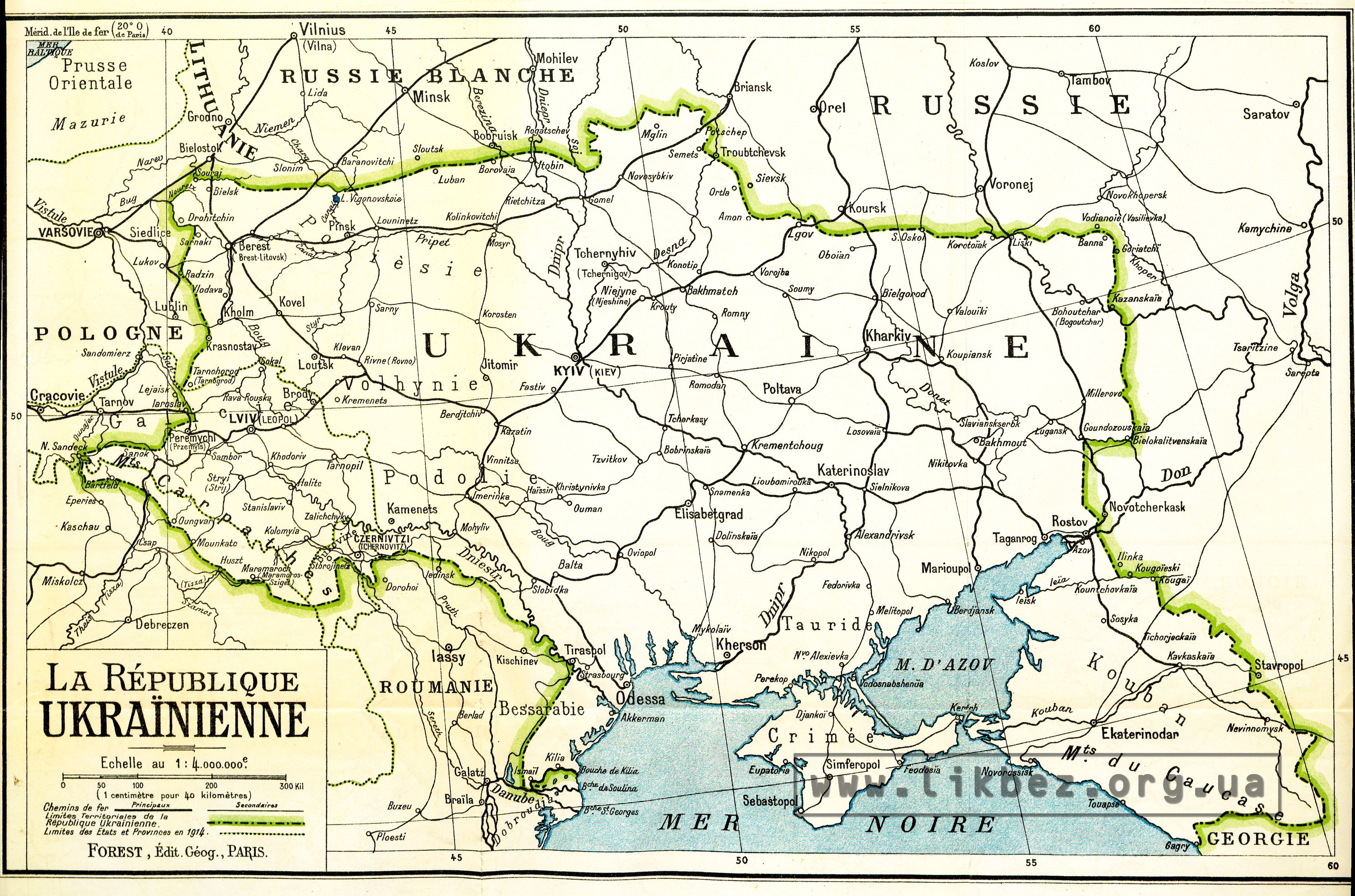 Украинская республика. Карта для Парижской мирной конференции 1919 г. —Ликбез